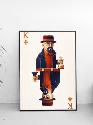King of Clubs Chemist Illustration Playing Card Style Art Print