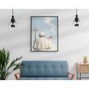 Holy Smoke Wall Art Print – Surreal Religious Satire Illustration