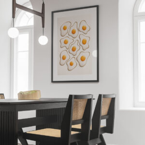 Sunny Side Pattern Wall Art Print – Minimalist Egg Illustration