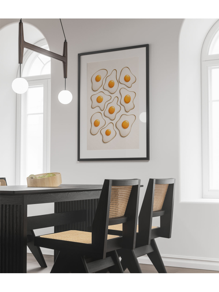 Sunny Side Pattern Wall Art Print – Minimalist Egg Illustration