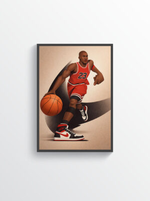 Basketball Legend Wall Art Print – Dynamic Sports Illustration