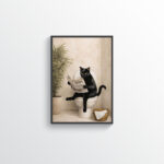 Cat on the Throne – Dark Humor Bathroom Wall Art Print