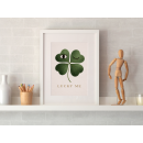 Lucky Me Clover Wall Art Print – Minimal Green Botanical Symbol of Luck and Positivity