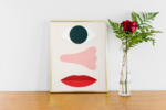 Minimalist Face Composition Abstract Modern Wall Art Print