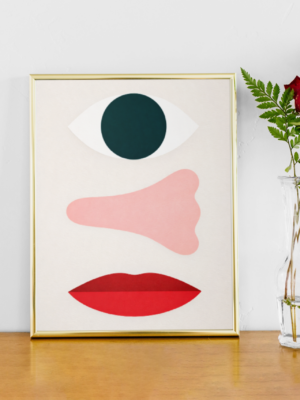 Minimalist Face Composition Abstract Modern Wall Art Print