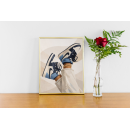 Blue Sneakers Illustration Wall Art – Modern Urban Fashion Print