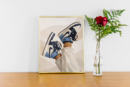 Blue Sneakers Illustration Wall Art – Modern Urban Fashion Print