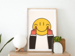 Passive Aggressive Smile Wall Art Print | Minimalist Dark Humor Illustration