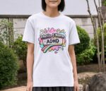 Hello I Have ADHD Rainbow Pop Premium Cotton T-Shirt | Soft Unisex Graphic Tee