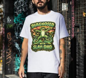 Diagnosed With Slay-DHD Frog Premium Cotton T-Shirt | Soft Unisex Graphic Tee