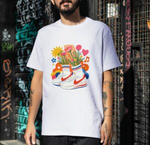 Floral Sneakers – Street Style Bloom Design Unisex T-Shirt (100% Cotton) – Premium Graphic Tee