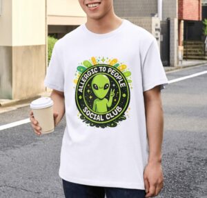 Allergic To People Premium Cotton T-Shirt | Soft Unisex Graphic Tee Streetwear