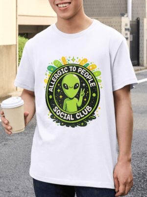 Allergic To People Premium Cotton T-Shirt | Soft Unisex Graphic Tee Streetwear