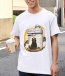 Cat Barista – Cute Espresso Machine Design Unisex T-Shirt (100% Cotton) – Premium Graphic Tee