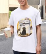 Cat Barista – Cute Espresso Machine Design Unisex T-Shirt (100% Cotton) – Premium Graphic Tee