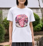 Pink Peace Finger – Playful Hand Illustration Design Unisex T-Shirt (100% Cotton) – Premium Graphic Tee