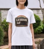 Lesbian AF Retro Pride Premium Cotton T-Shirt | Soft Unisex Graphic Tee