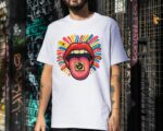 Psychedelic Lips Premium Cotton T-Shirt | Soft Unisex Graphic Tee Streetwear