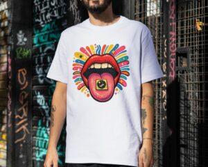 Psychedelic Lips Premium Cotton T-Shirt | Soft Unisex Graphic Tee Streetwear