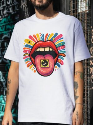 Psychedelic Lips Premium Cotton T-Shirt | Soft Unisex Graphic Tee Streetwear