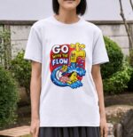 Go With the Flow Dog – Chill Funny Water Design Unisex T-Shirt (100% Cotton) – Premium Graphic Tee