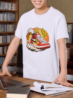 Retro Sneaker Peace – Street Style Unisex T-Shirt (100% Cotton) – Premium Graphic Tee