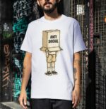 Anti Social Cardboard Box Vintage Premium Cotton T-Shirt | Soft Unisex Graphic Tee