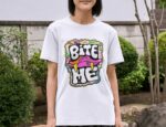 Bite Me Pop Art Premium Cotton T-Shirt | Soft Unisex Graphic Tee Streetwear