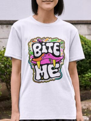 Bite Me Pop Art Premium Cotton T-Shirt | Soft Unisex Graphic Tee Streetwear