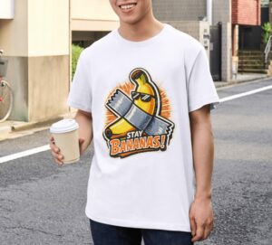 Stay Bananas Funny Banana Premium Cotton T-Shirt | Soft Unisex Graphic Tee