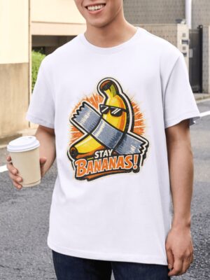 Stay Bananas Funny Banana Premium Cotton T-Shirt | Soft Unisex Graphic Tee