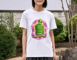 I Believe in Me Alien – Cute Motivational Alien Unisex T-Shirt (100% Cotton) – Premium Graphic Tee