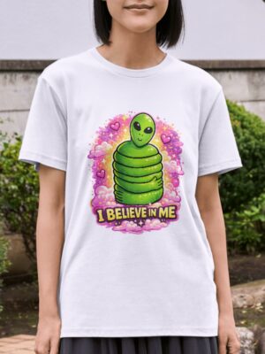 I Believe in Me Alien – Cute Motivational Alien Unisex T-Shirt (100% Cotton) – Premium Graphic Tee