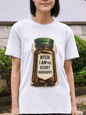 Secret Ingredient Jar Humor Premium Cotton T-Shirt | Soft Unisex Graphic Tee