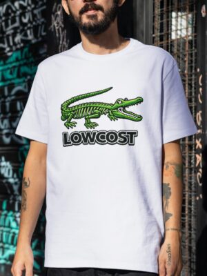 Lowcost Crocodile Skeleton Funny Dark Humor Premium Cotton T-Shirt | Soft Unisex Graphic T