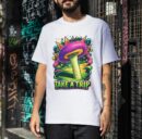 Take A Trip Psychedelic Mushroom Premium Cotton T-Shirt | Soft Unisex Graphic Tee