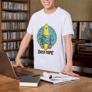 Duck-Tape Funny Silenced Duck Humor Premium Cotton T-Shirt | Soft Unisex Graphic Tee