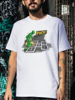 Green Toy Soldier Hopscotch Funny Premium Cotton T-Shirt | Soft Unisex Graphic Tee