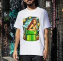 Retro Gamer Girl Pipe Pop Art Premium Cotton T-Shirt | Soft Unisex Graphic Tee