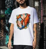 Retro Redhead Pop Art Comic Premium Cotton T-Shirt | Soft Unisex Graphic Tee