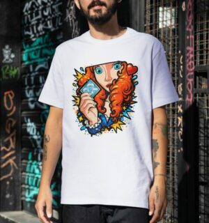 Retro Redhead Pop Art Comic Premium Cotton T-Shirt | Soft Unisex Graphic Tee