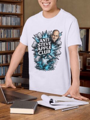 Anti Steve Apple Club T-Shirt – Bold Statement Premium Cotton Graphic Tee