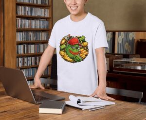 Pepe Crypto Millionaire – Meme Coin for Degens Unisex T-Shirt (100% Cotton)