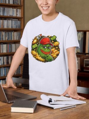 Pepe Crypto Millionaire – Meme Coin for Degens Unisex T-Shirt (100% Cotton)