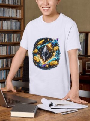 Ethereum Cosmic Flow Unisex T-Shirt (100% Cotton)