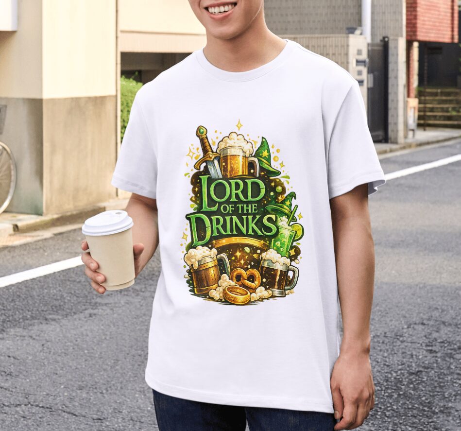 Lord of the Drinks St. Patrick’s Beer Magic Premium Cotton T-Shirt | Soft Unisex Graphic T