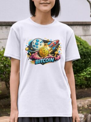 Bitcoin To The Moon Unisex T-Shirt (100% Cotton)