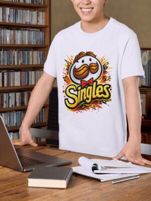 Singles Mustache Logo Retro Premium Cotton T-Shirt | Soft Unisex Graphic Tee