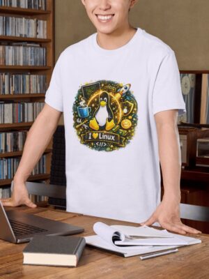 I Love Linux – Tux Dev for Sysadmins Unisex T-Shirt (100% Cotton)