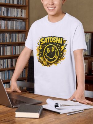 Satoshi Bitcoin Smile Unisex T-Shirt (100% Cotton)